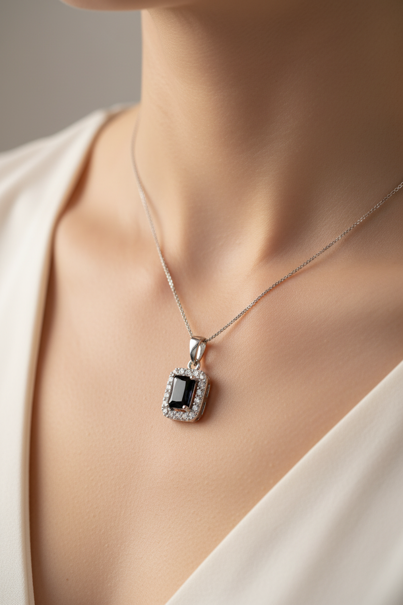 Black Cubic Zirconia Pendant