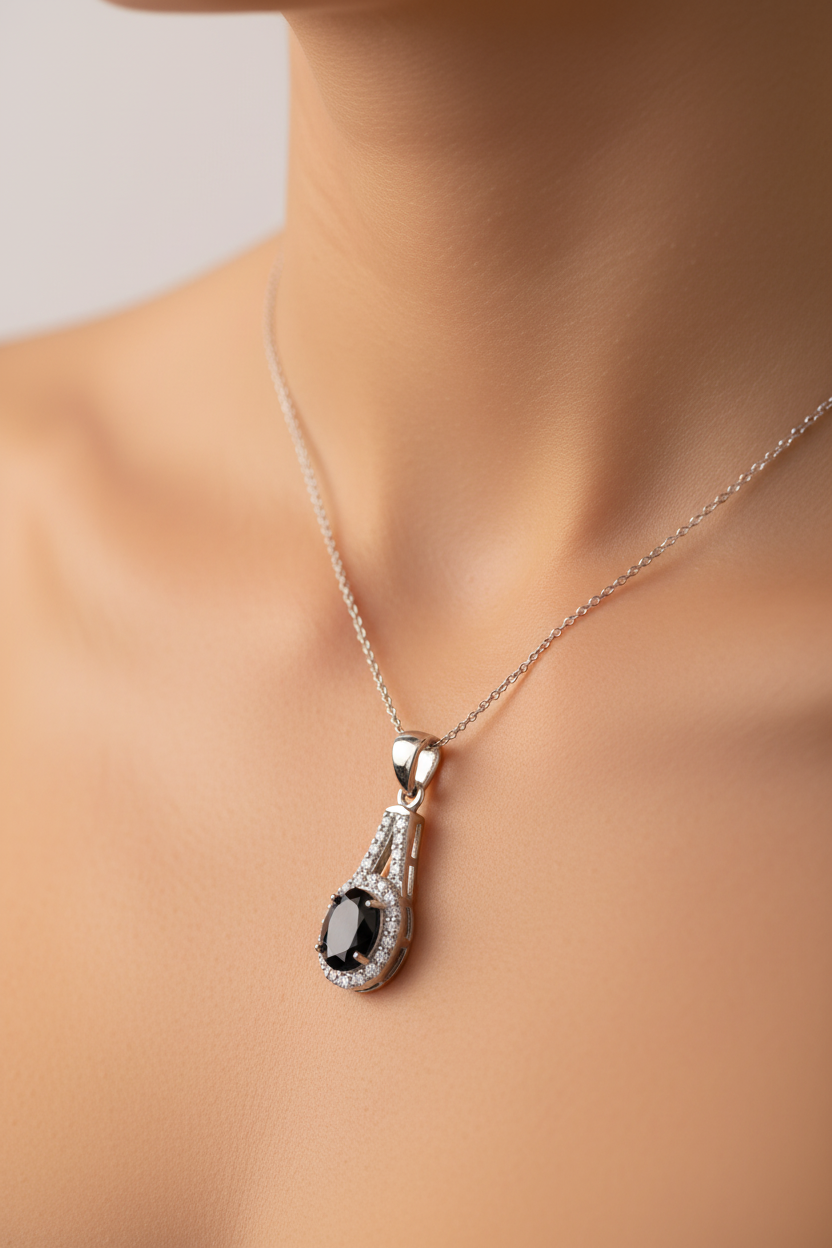 Black Cubic Zirconia Pendant