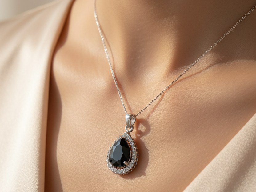 Black Cubic Zirconia Pendant