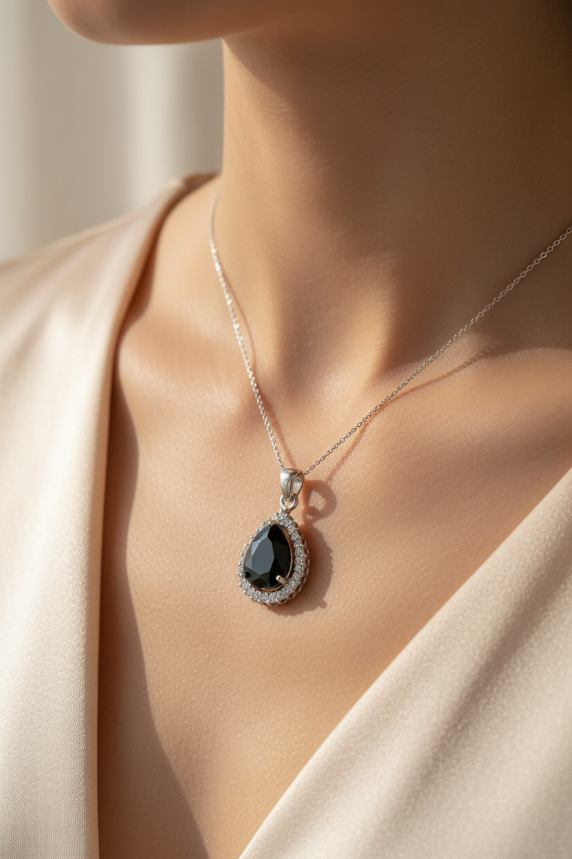 Black Cubic Zirconia Pendant