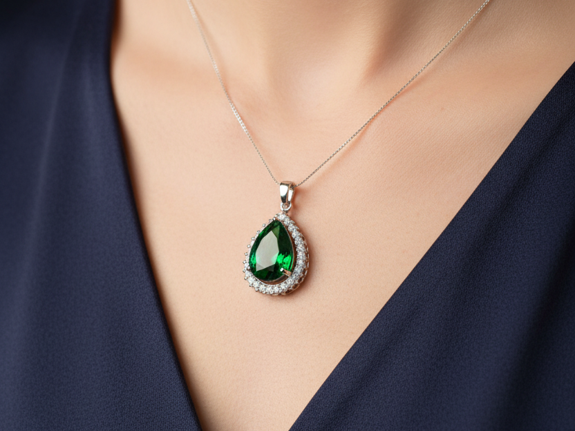 Emerald Cubic Zirconia Pendant
