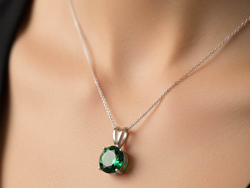 Emerald Cubic Zirconia Pendant