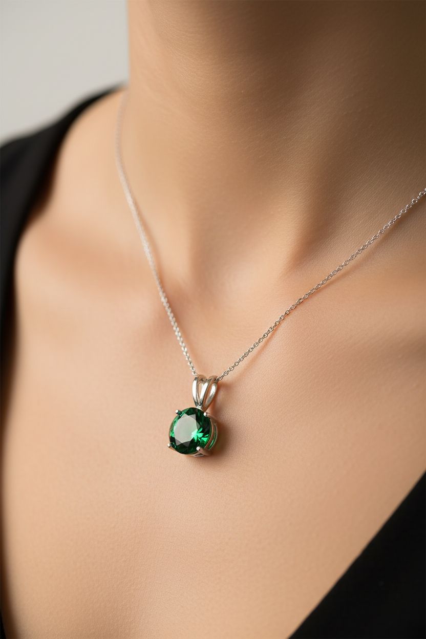 Emerald Cubic Zirconia Pendant