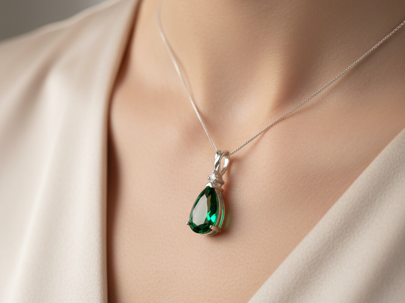 Emerald Cubic Zirconia Pendant