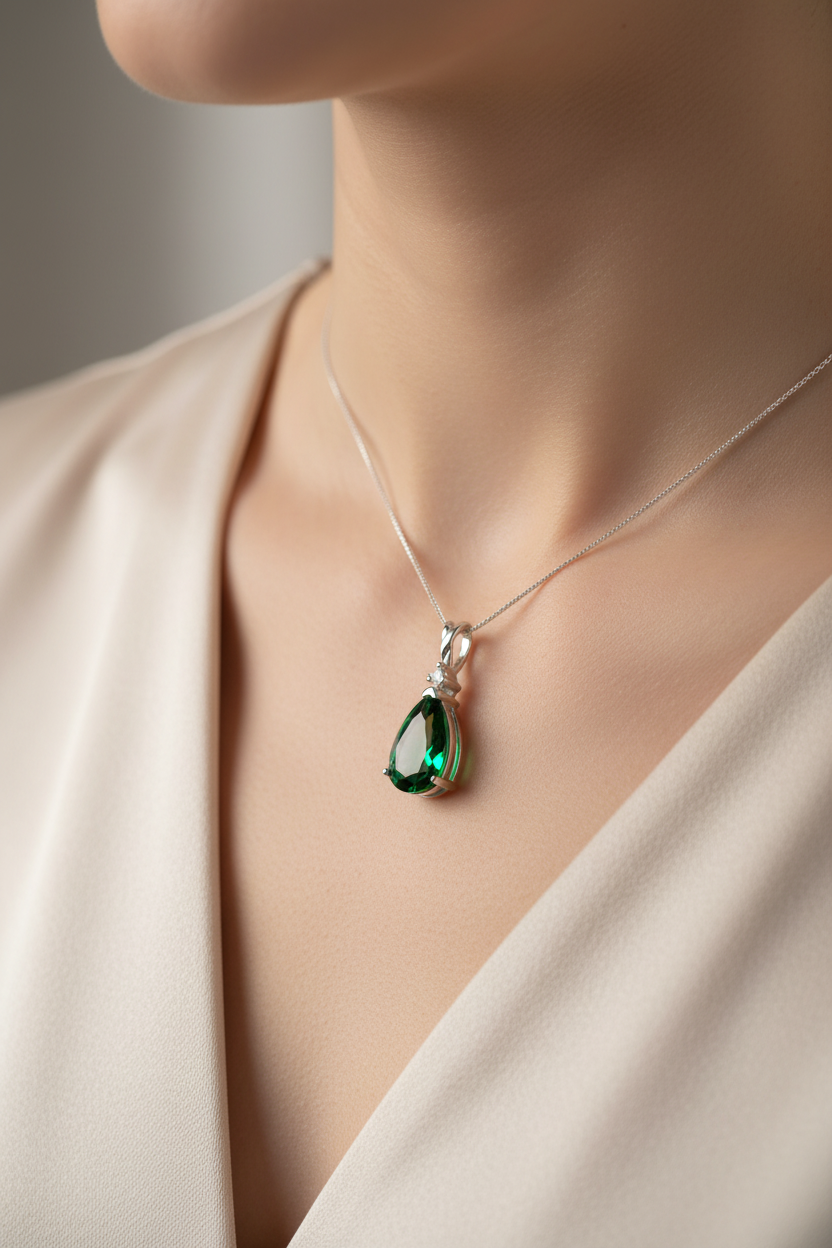 Emerald Cubic Zirconia Pendant