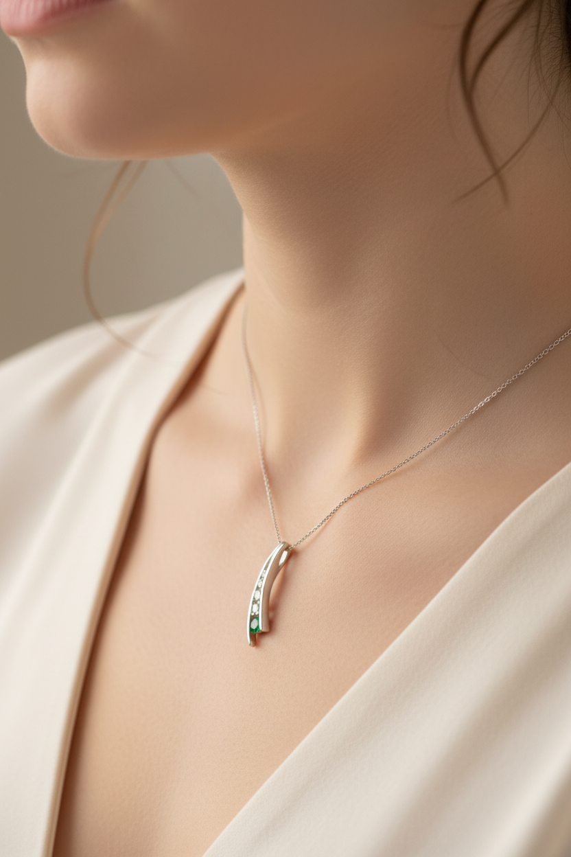 Emerald Cubic Zirconia Pendant
