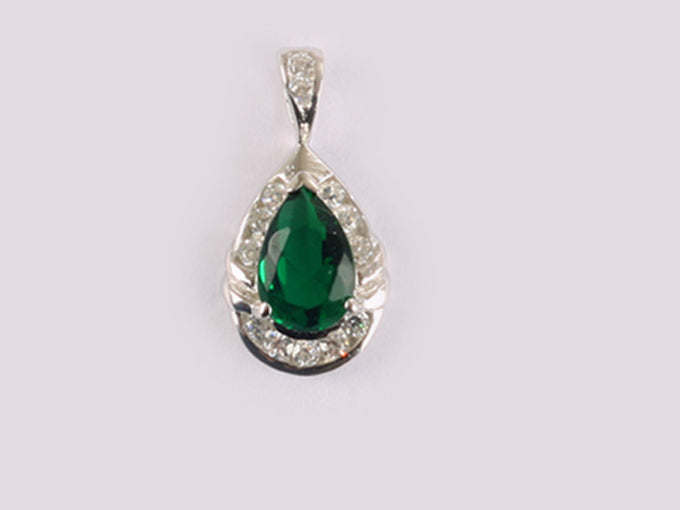 Emerald Cubic Zirconia Pendant