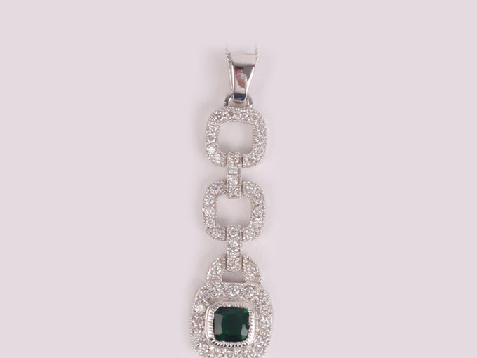 Emerald Cubic Zirconia Pendant