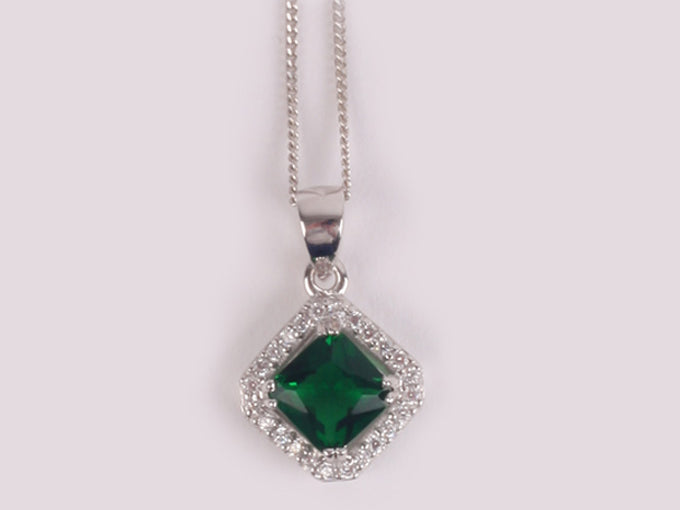 Emerald Cubic Zirconia Pendant