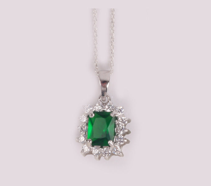 Emerald Cubic Zirconia Pendant