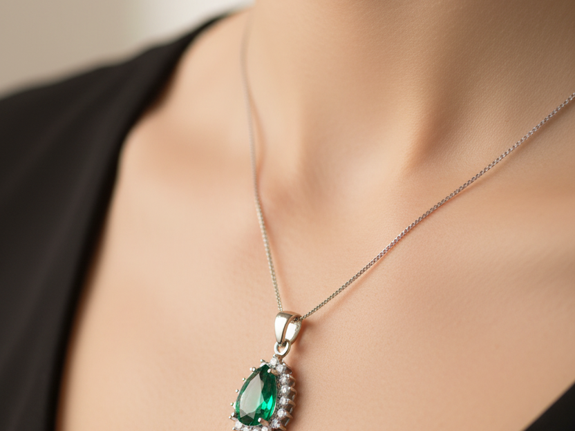 Emerald Cubic Zirconia Pendant