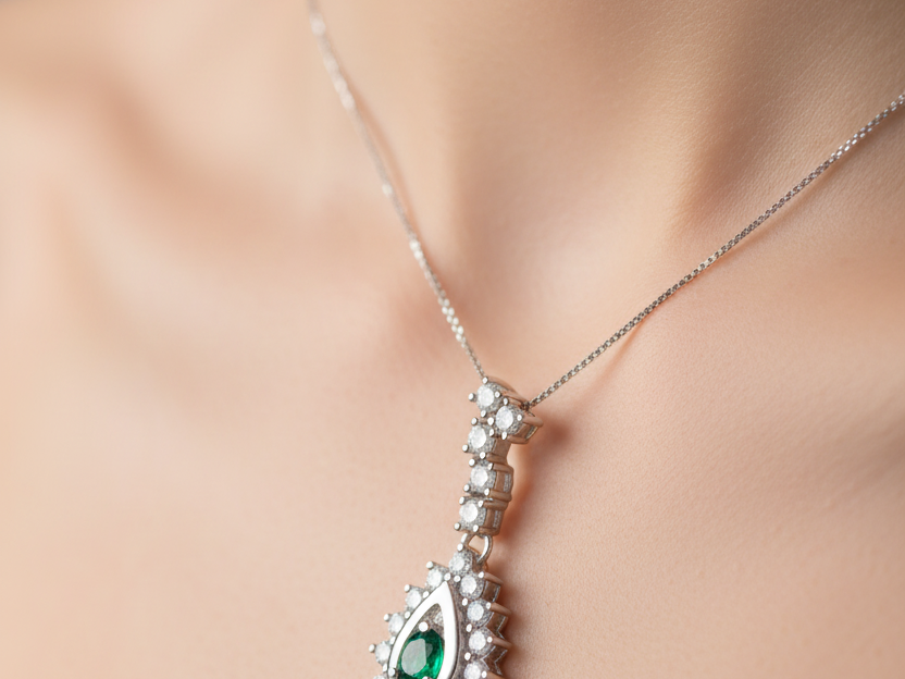 Emerald Cubic Zirconia Pendant