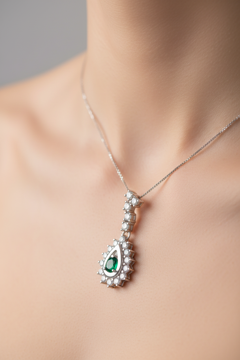 Emerald Cubic Zirconia Pendant