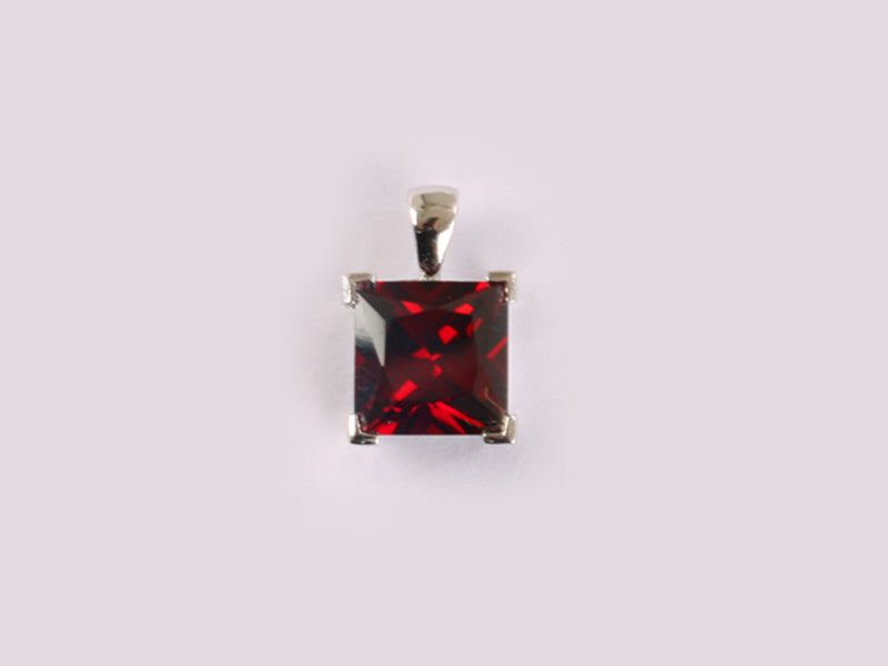 Garnet Cubic Zirconia Pendant
