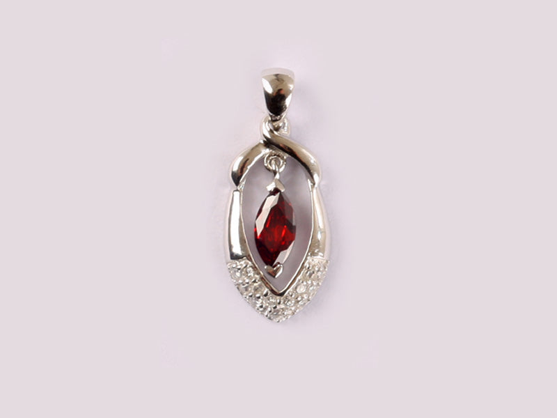 Garnet Cubic Zirconia Pendant