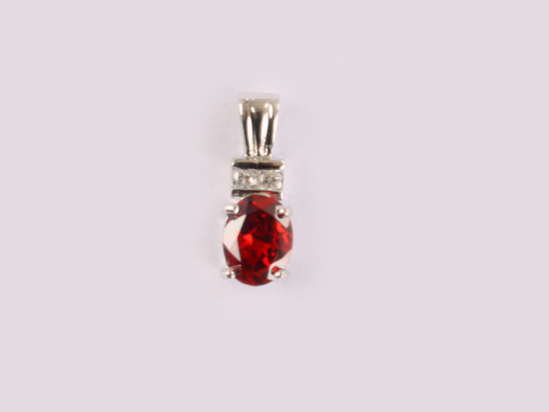 Garnet Cubic Zirconia Pendant