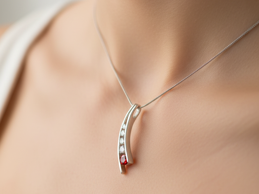 Garnet Cubic Zirconia Pendant