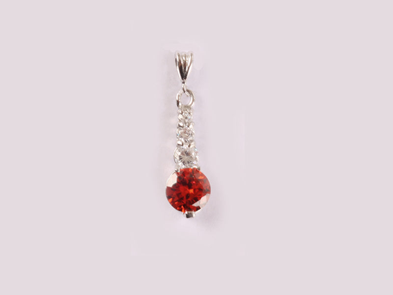 Garnet Cubic Zirconia Pendant