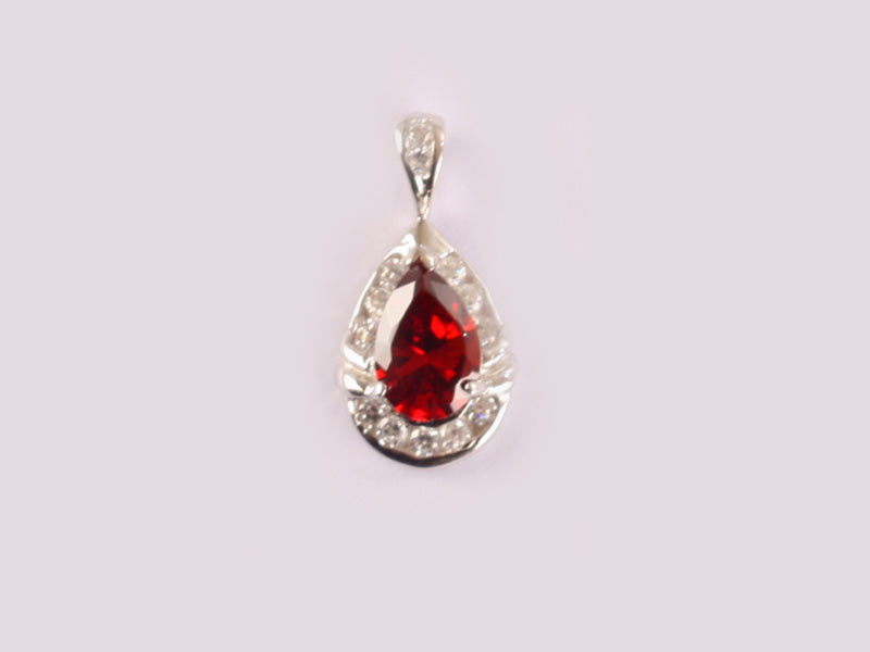 Garnet Cubic Zirconia Pendant