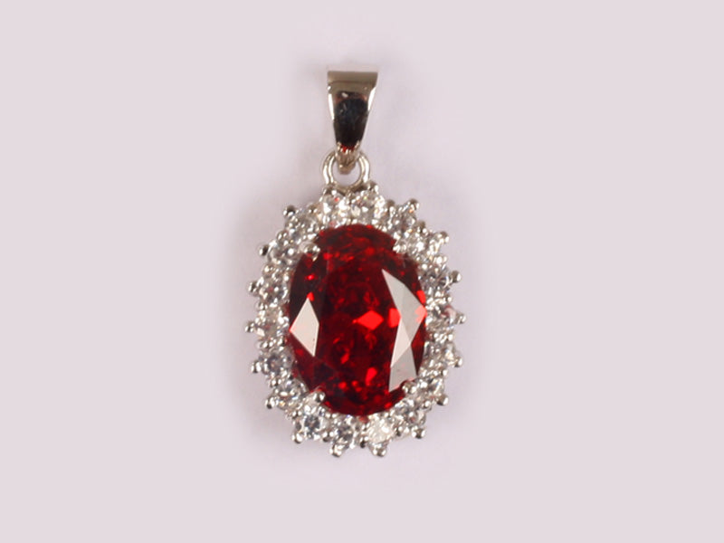 Garnet Cubic Zirconia Pendant