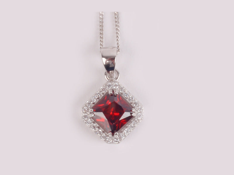 Garnet Cubic Zirconia Pendant