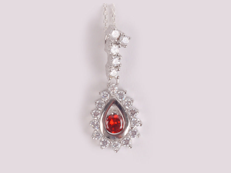 Garnet Cubic Zirconia Pendant