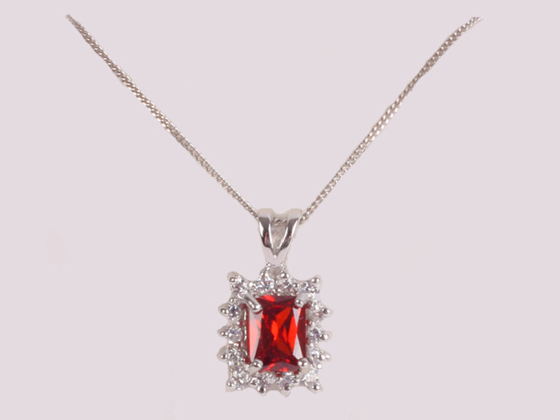 Garnet Cubic Zirconia Pendant