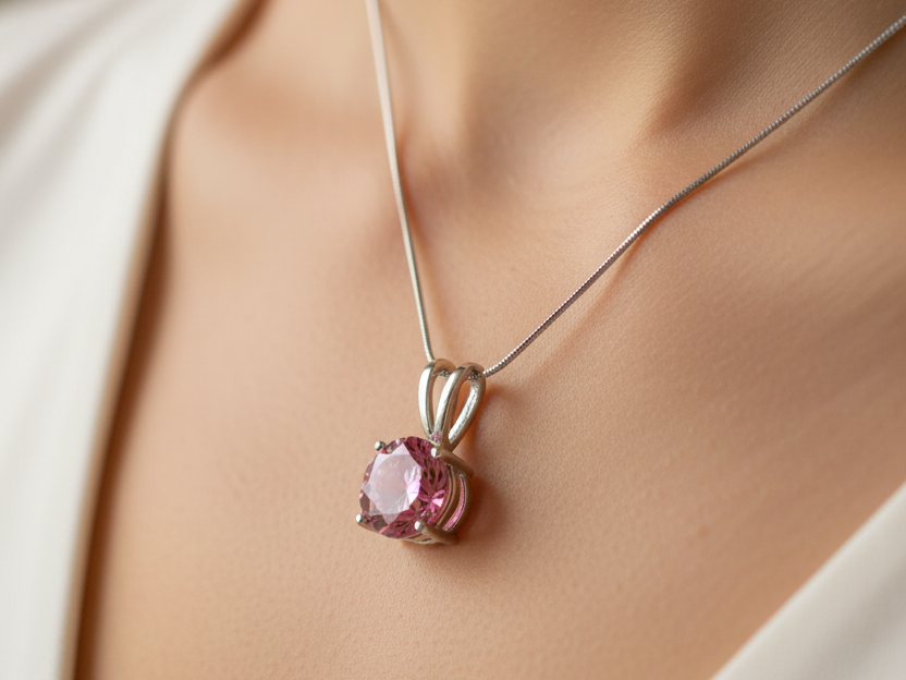 Pink Cubic Zirconia Pendant