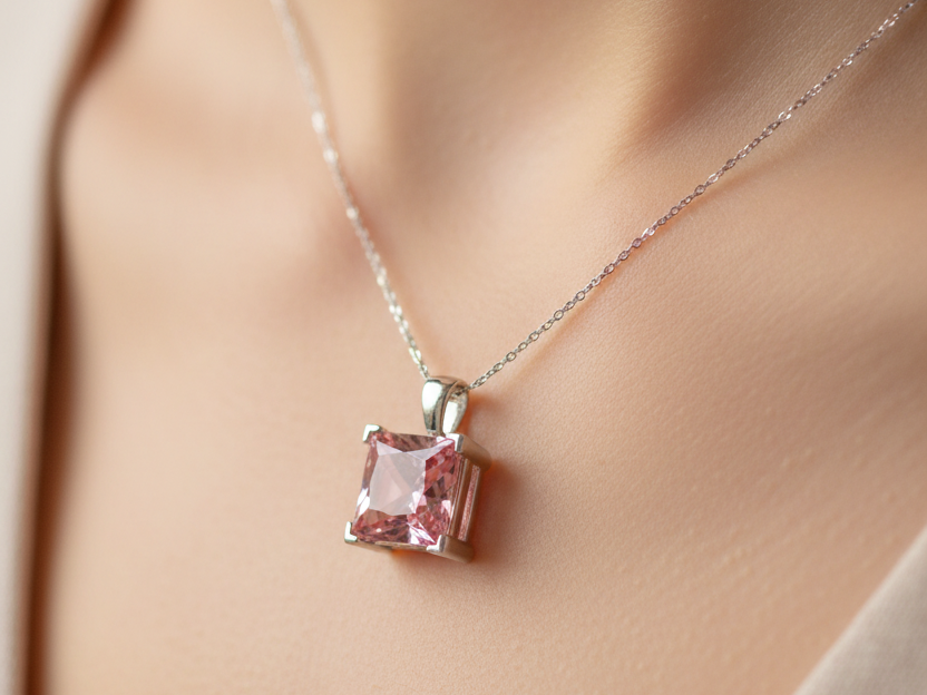 Pink Cubic Zirconia Pendant