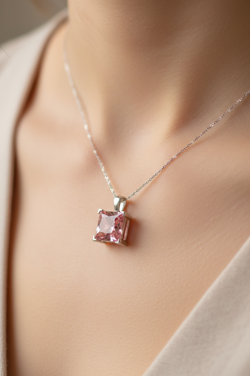 Pink Cubic Zirconia Pendant