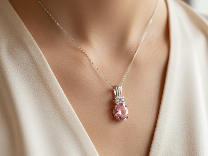 Pink Cubic Zirconia Pendant