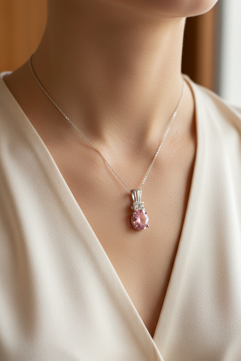 Pink Cubic Zirconia Pendant