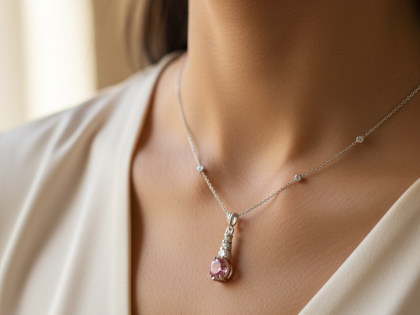 Pink Cubic Zirconia Pendant