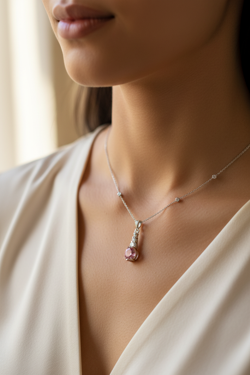 Pink Cubic Zirconia Pendant