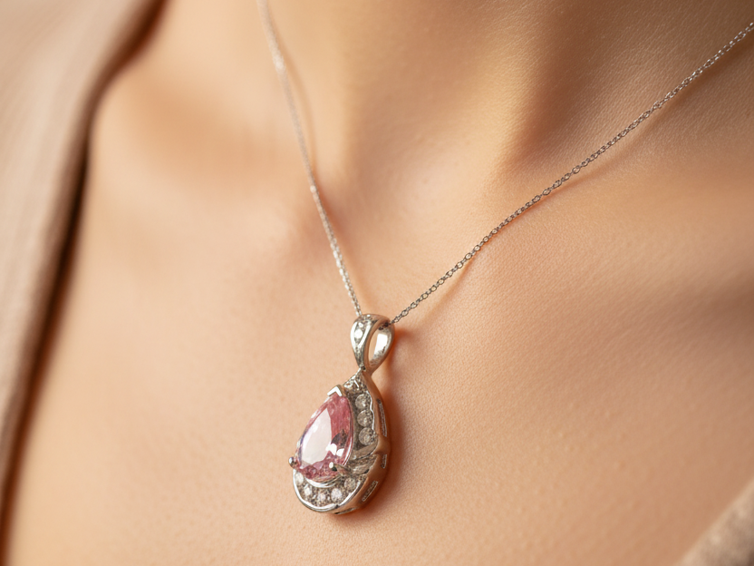 Pink Cubic Zirconia Pendant