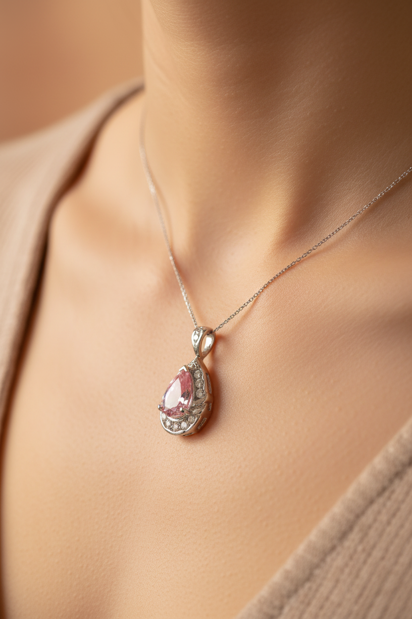 Pink Cubic Zirconia Pendant