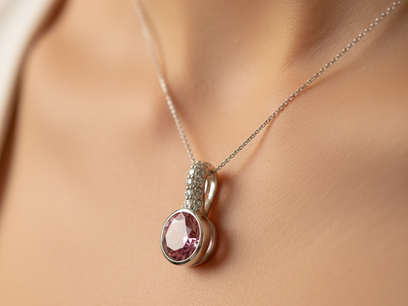 Pink Cubic Zirconia Pendant