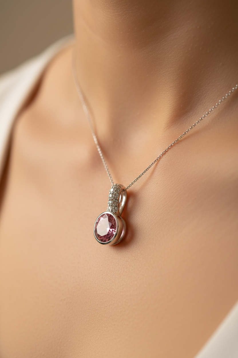 Pink Cubic Zirconia Pendant