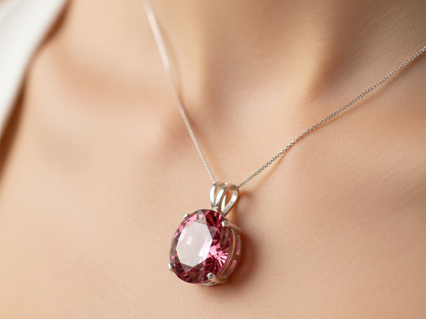 Pink Cubic Zirconia Pendant