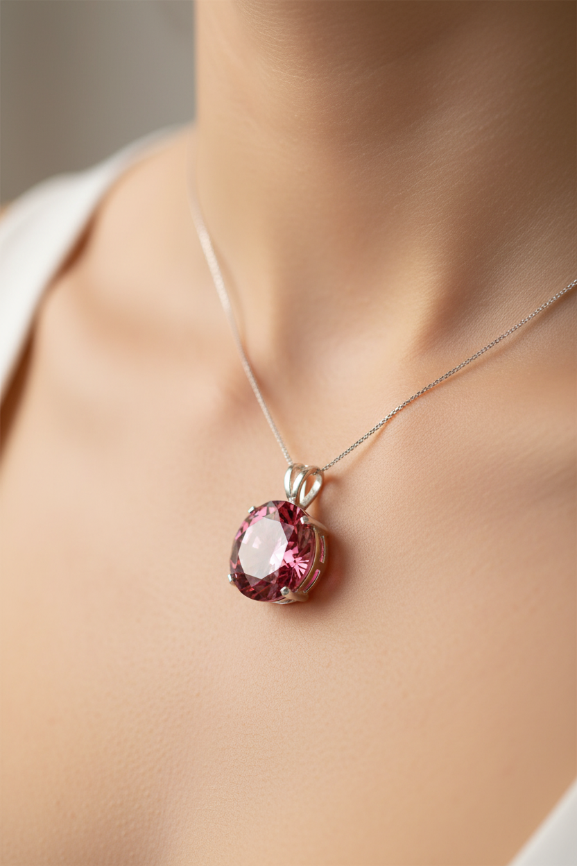Pink Cubic Zirconia Pendant