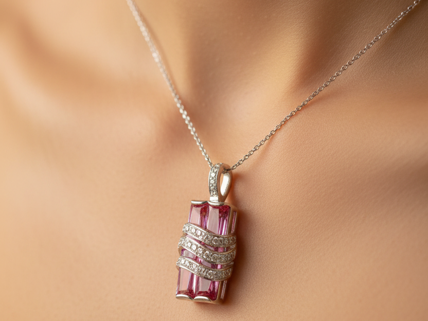 Pink Cubic Zirconia Pendant