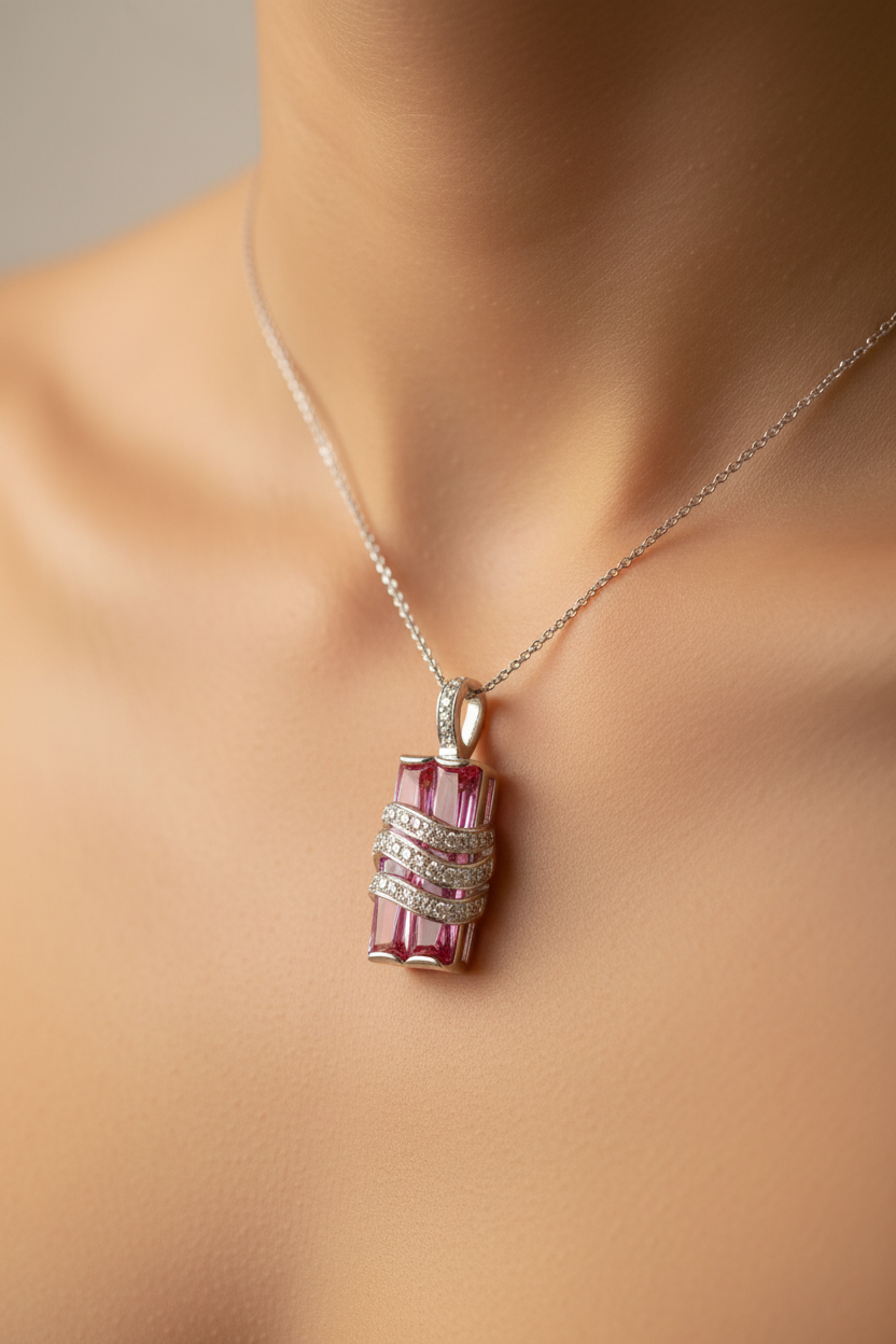 Pink Cubic Zirconia Pendant