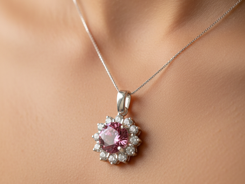 Pink Cubic Zirconia Pendant