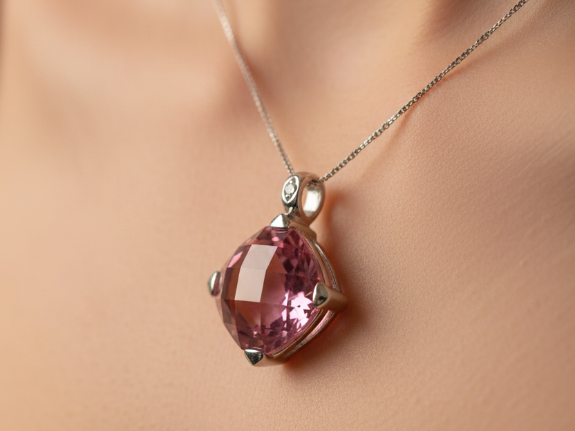 Pink Cubic Zirconia Pendant