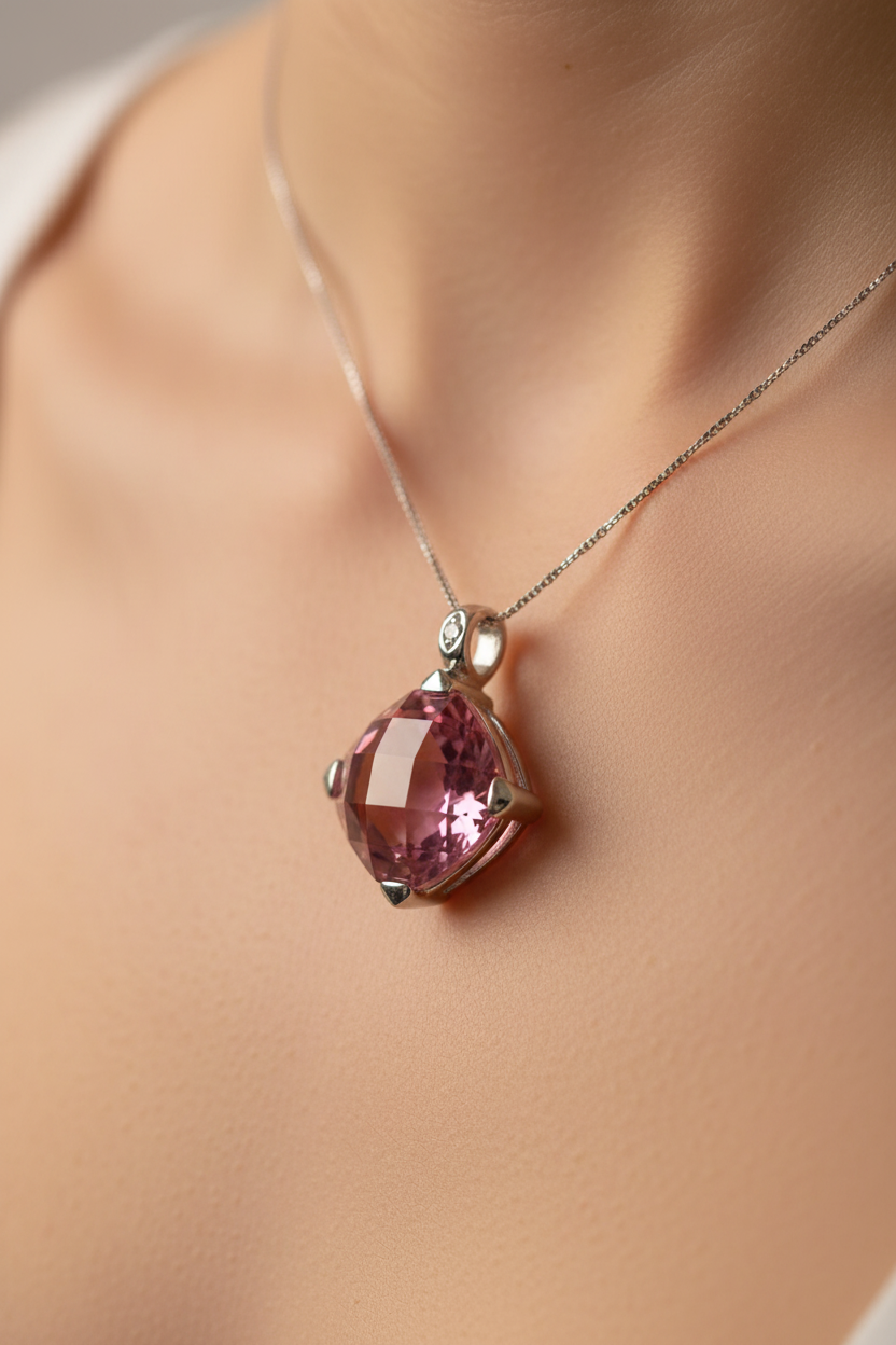 Pink Cubic Zirconia Pendant