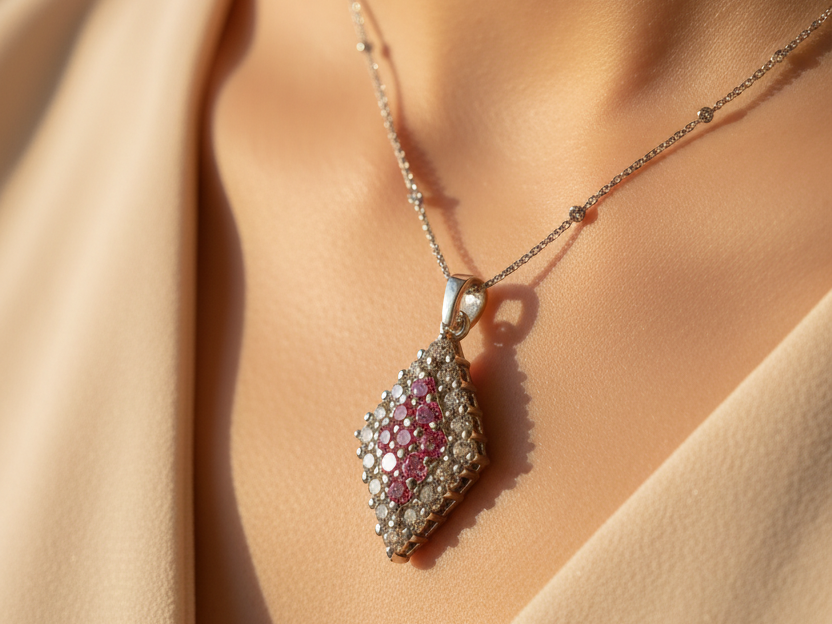 Pink Cubic Zirconia Pendant