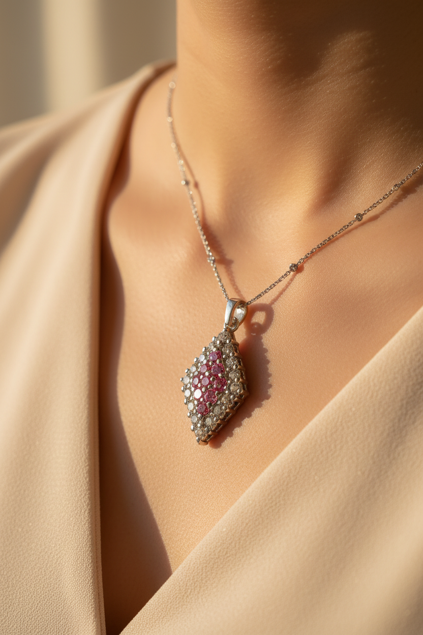 Pink Cubic Zirconia Pendant