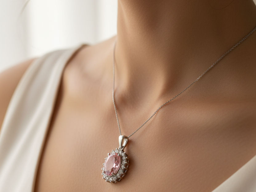Pink Cubic Zirconia Pendant