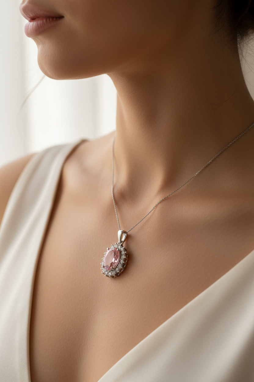 Pink Cubic Zirconia Pendant
