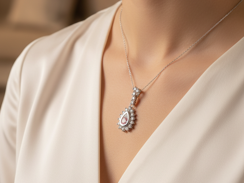 Pink Cubic Zirconia Pendant
